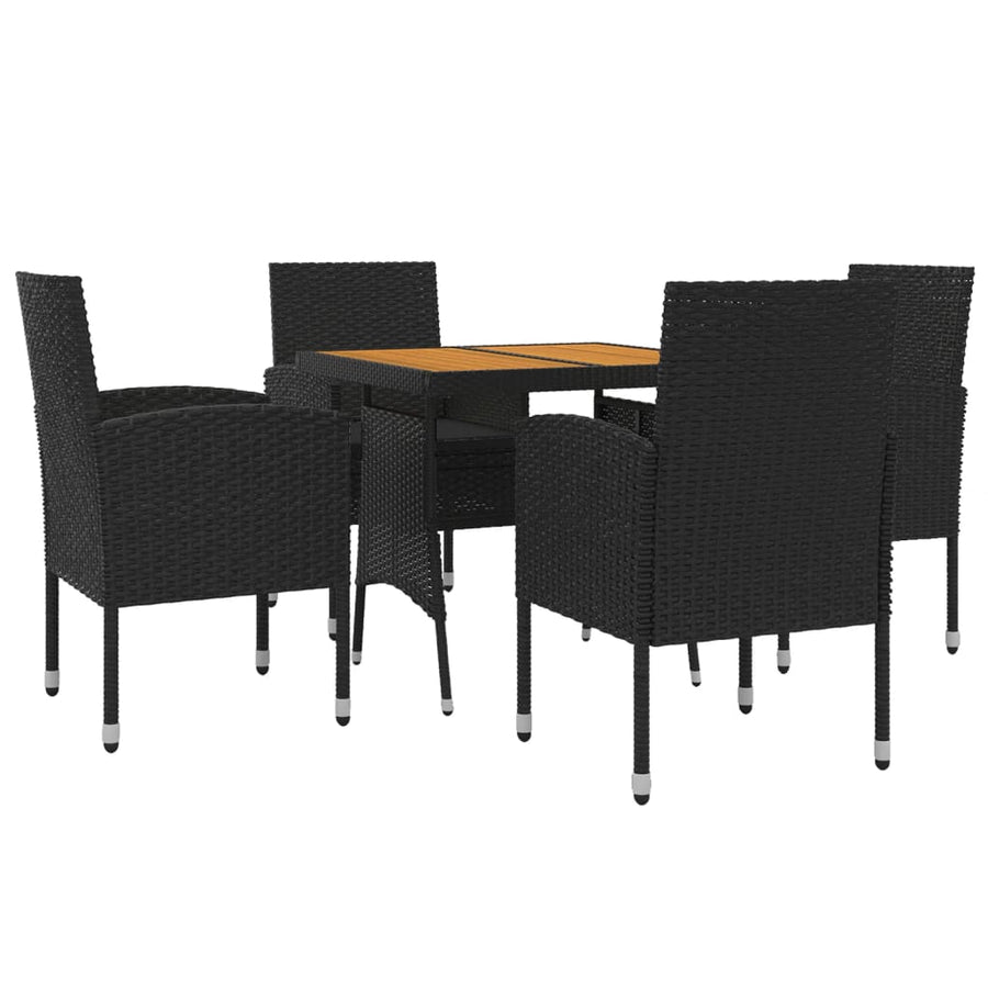 5-Delige Tuinset Poly Rattan 4 Zwart