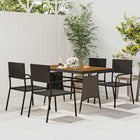 Tuinset 5-delig poly rattan zwart