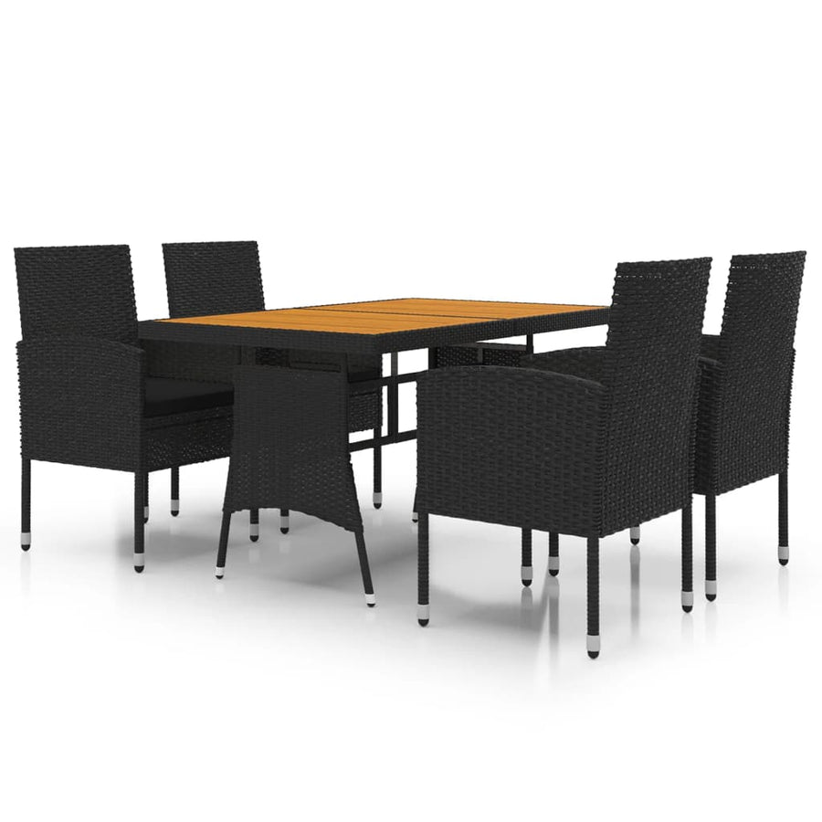 5-Delige Tuinset Poly Rattan 4 Zwart