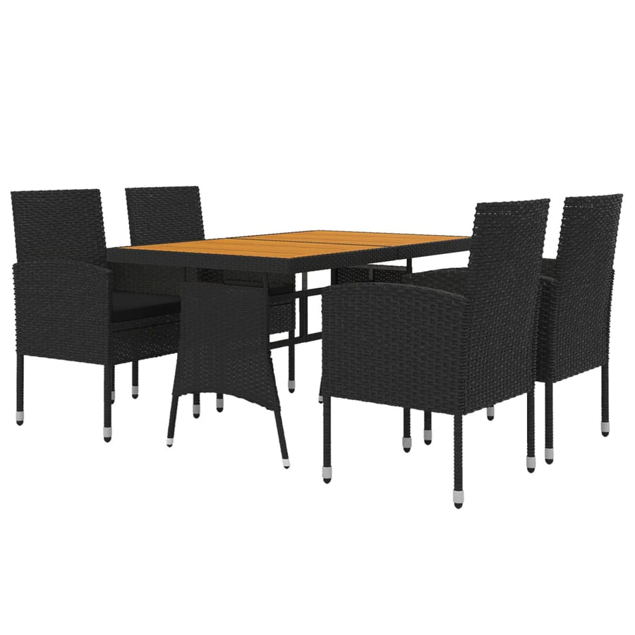 5-Delige Tuinset Poly Rattan 4 Zwart
