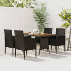 5-piece Outdoor Lounge Set poly rattan black