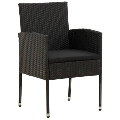 Tuinset Poly Rattan 7 Zwart