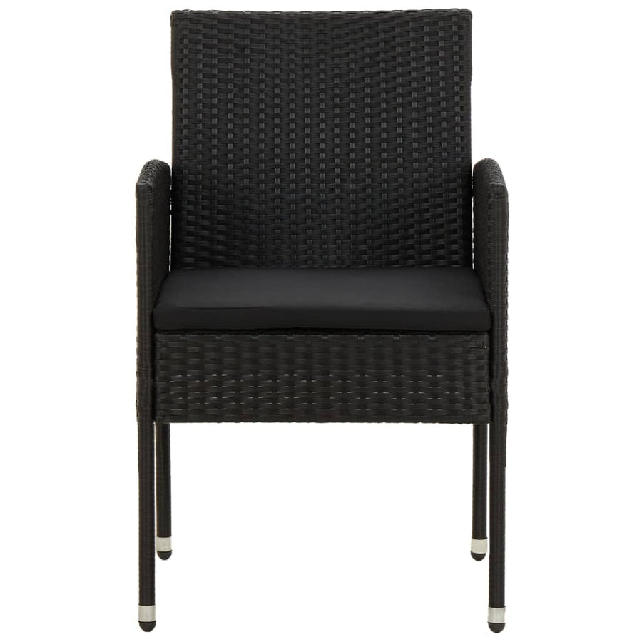 Tuinset Poly Rattan 7 Zwart