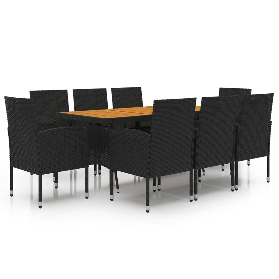 9-Delige Tuinset Poly Rattan 8 Zwart