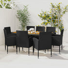 9-piece Garden furniture set poly rattan black