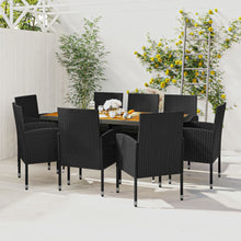 9-Delige Tuinset Poly Rattan 8 Zwart