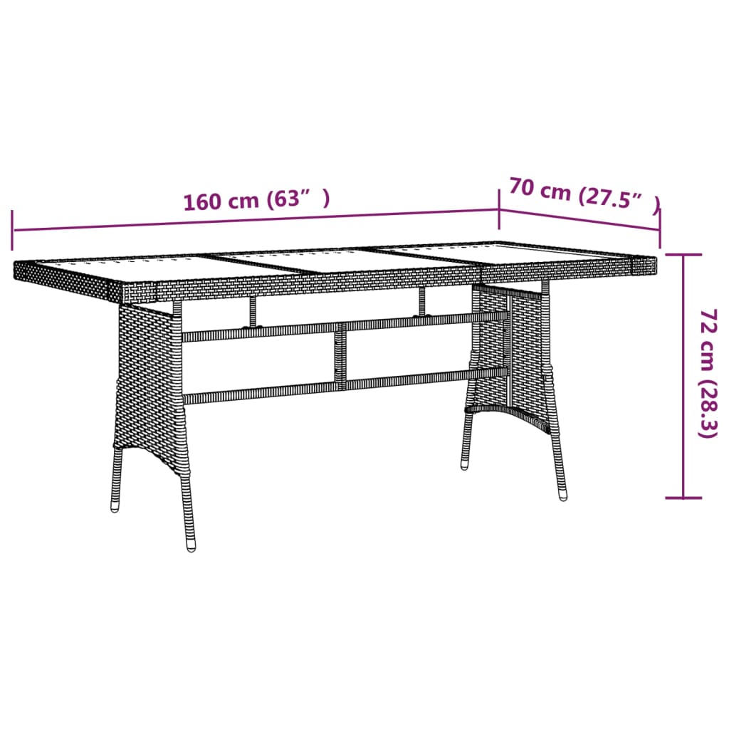 7-Delige Tuinset Poly Rattan Grijs