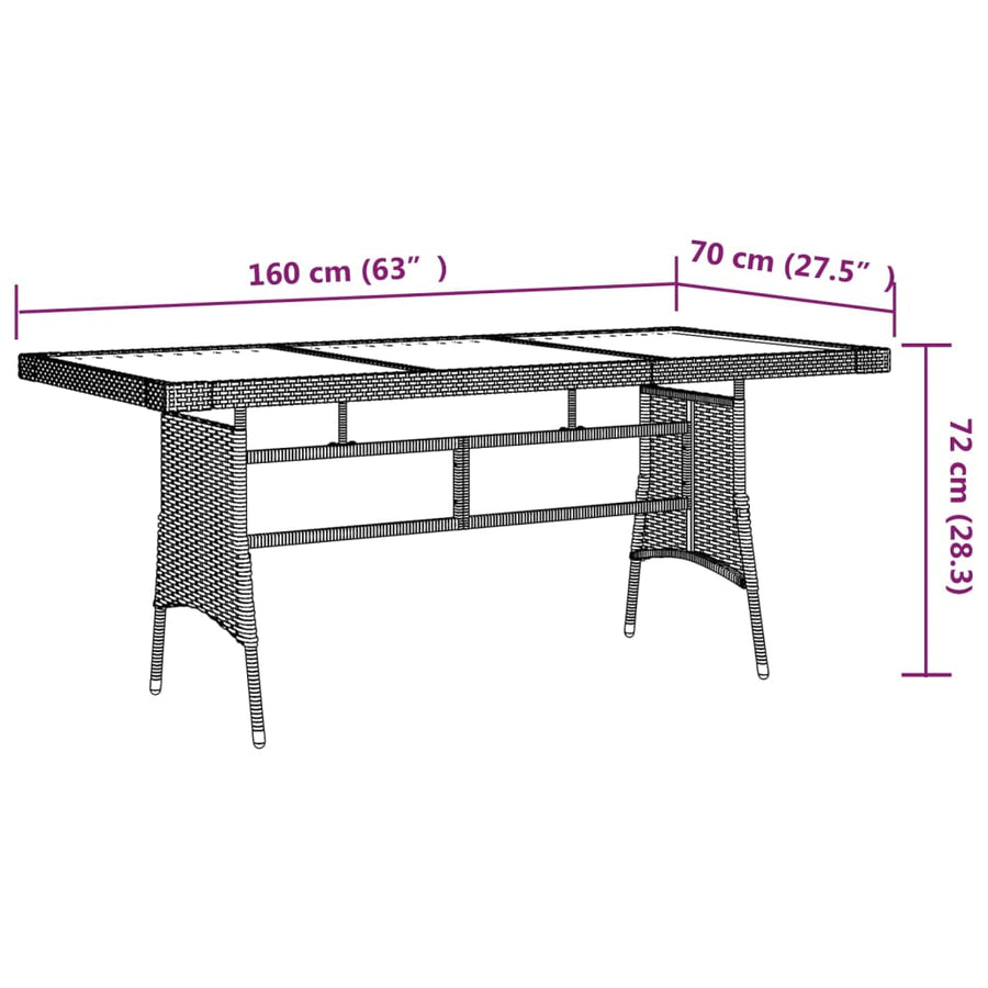 7-Delige Tuinset Poly Rattan Grijs