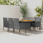 Tuinset 7-delig polyrattan grijs