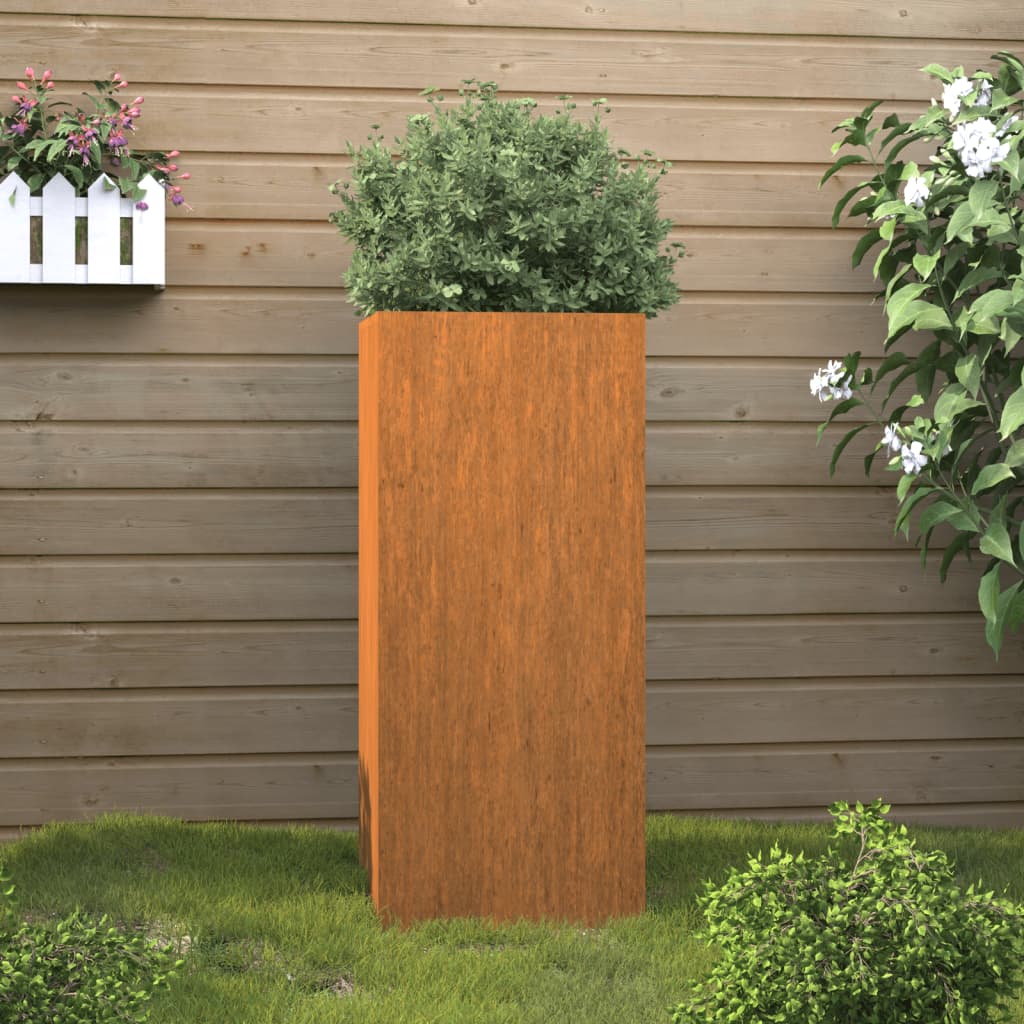 Plantenbak 32X27,5X75 Cm Cortenstaal 1 32 x 27.5 x 75 cm
