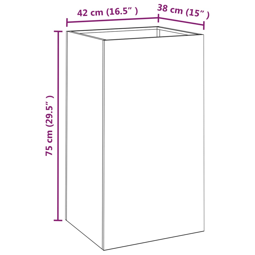 Plantenbak Cortenstaal 1 42 x 38 x 75 cm