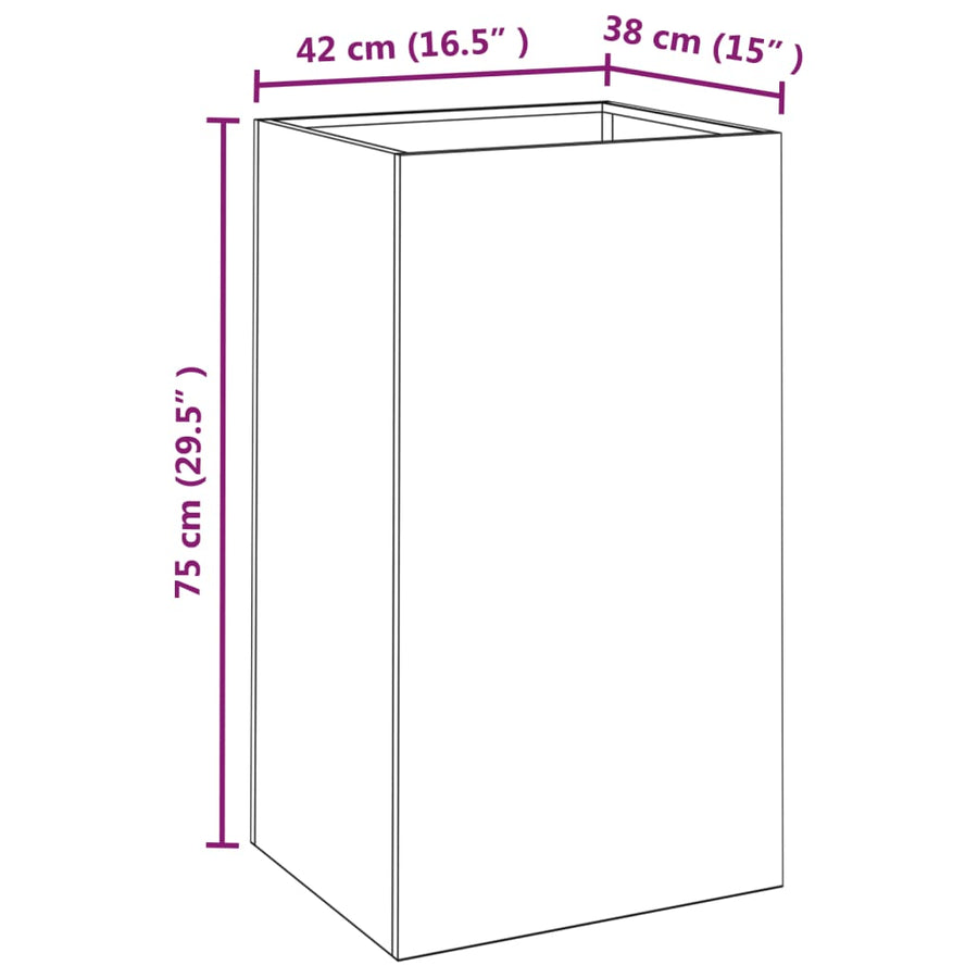 Plantenbak Cortenstaal 1 42 x 38 x 75 cm