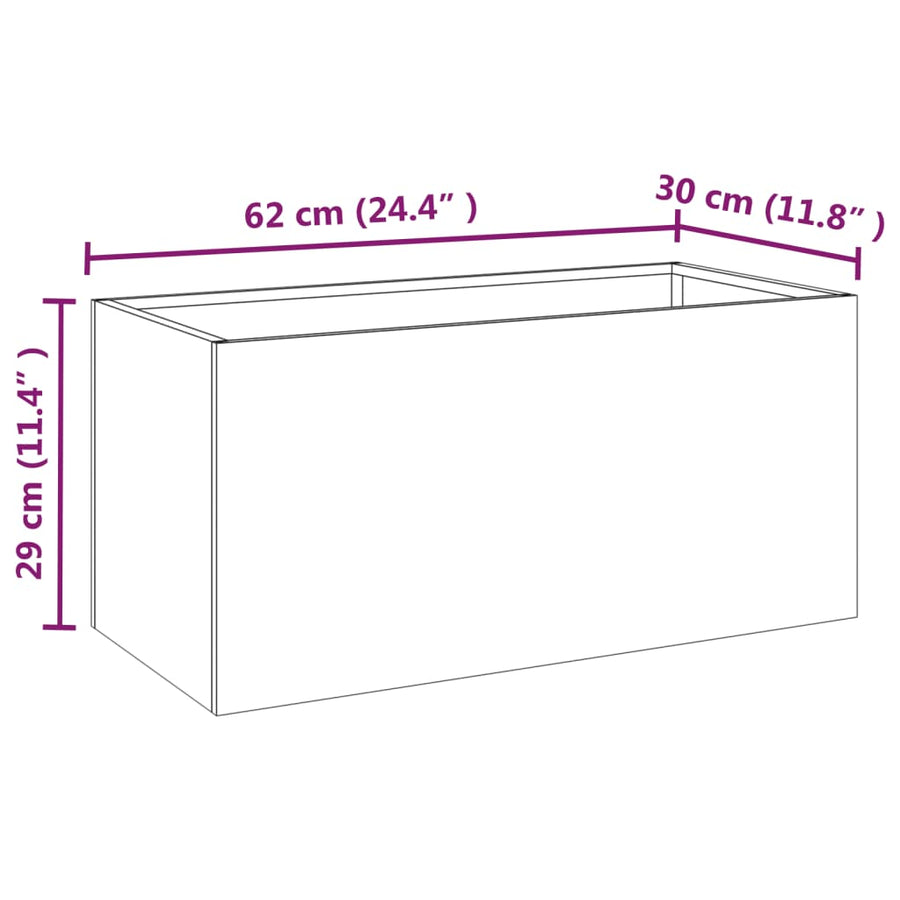 Plantenbak Cortenstaal 1 62 x 30 x 29 cm