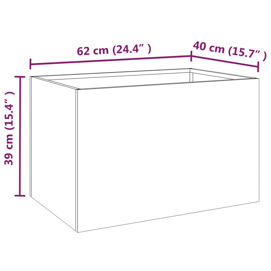 Plantenbak Cortenstaal 1 62 x 40 x 39 cm