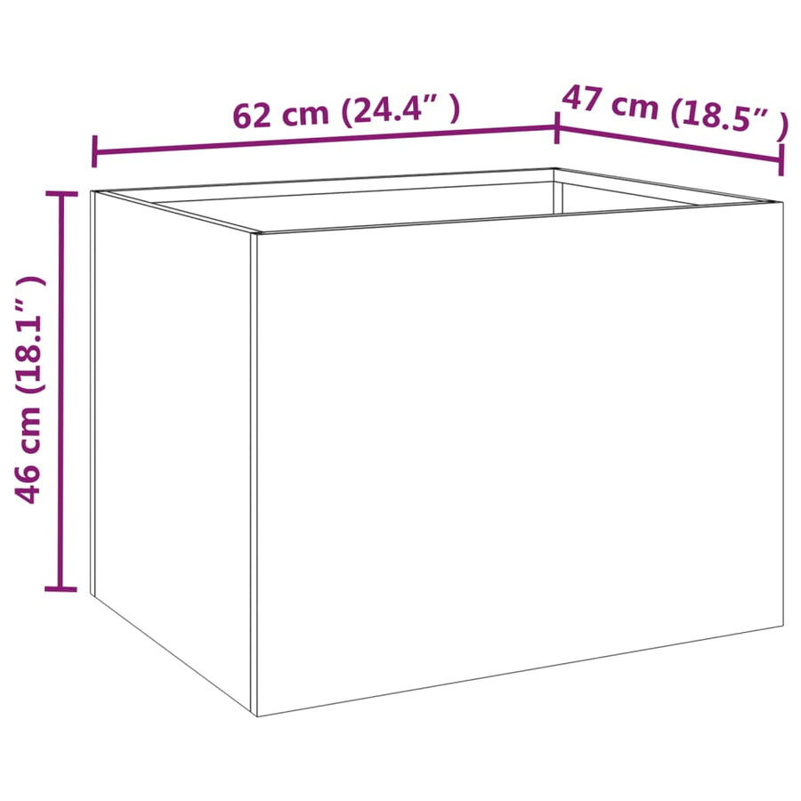 Plantenbak Cortenstaal 1 62 x 47 x 46 cm