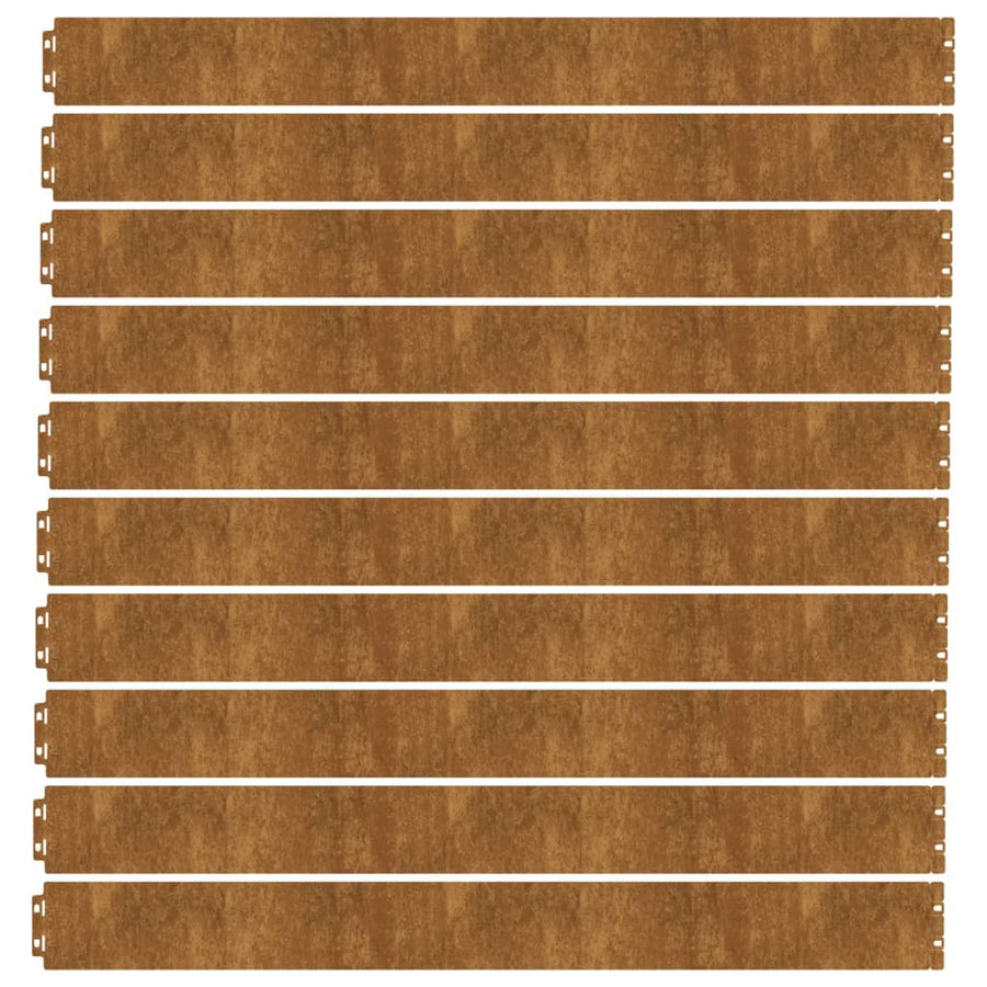 Gazonranden 10 stuks 10x103 cm flexibel cortenstaal