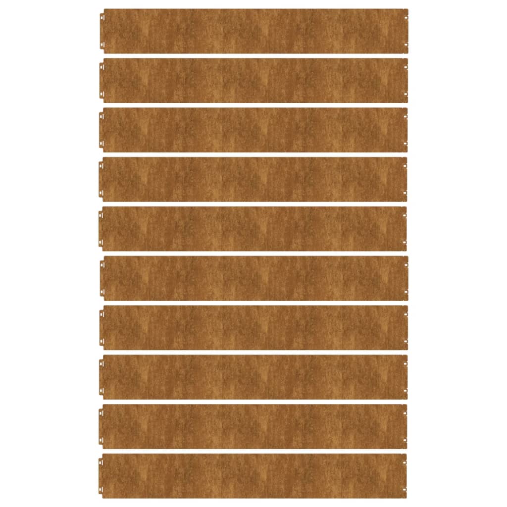 Gazonranden 10 stuks 15x103 cm flexibel cortenstaal