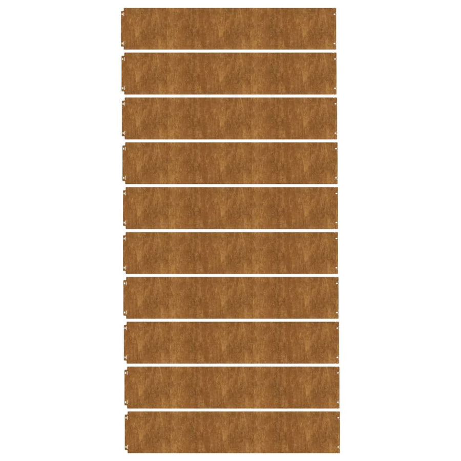 Gazonranden 10 stuks 20x103 cm flexibel cortenstaal