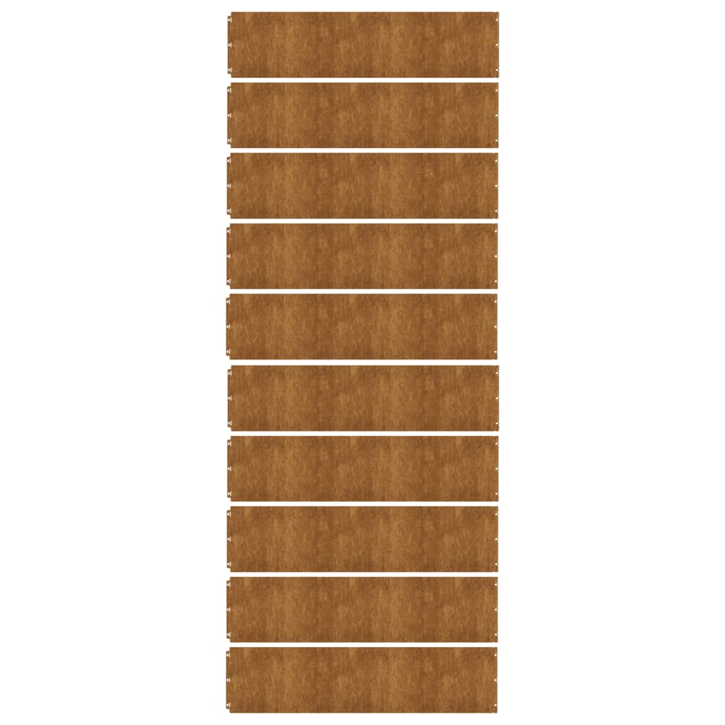 Gazonranden 10 stuks 25x103 cm flexibel cortenstaal