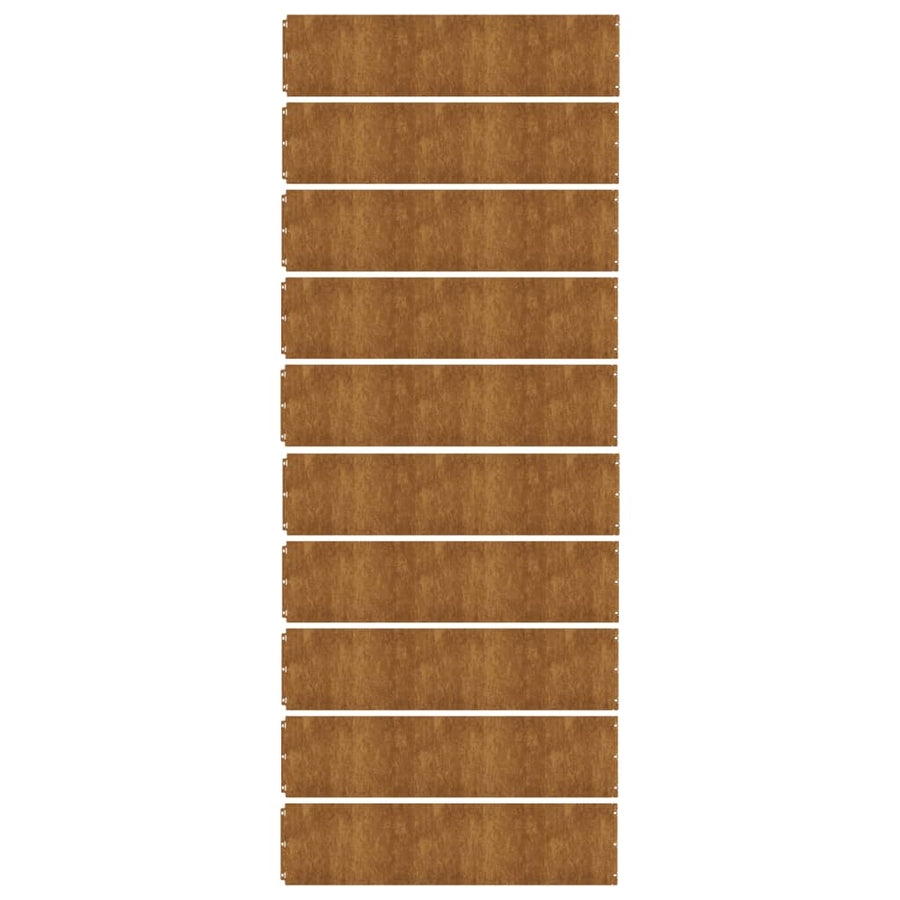 Gazonranden 10 stuks 25x103 cm flexibel cortenstaal