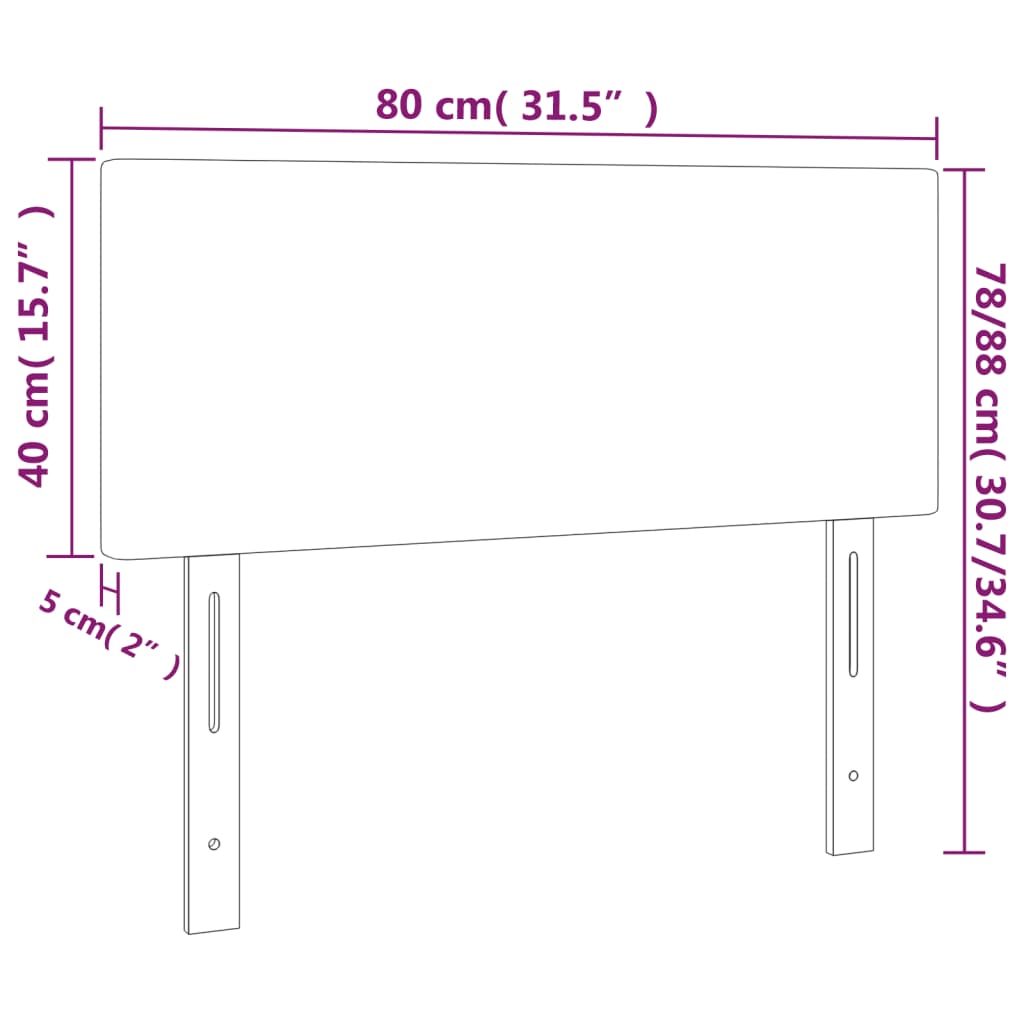 Hoofdbord 80x5x78/88 cm stof taupe 1 80 cm Taupe