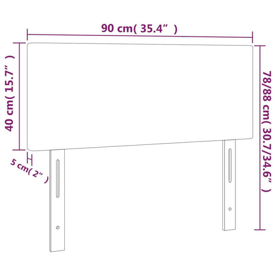 Hoofdbord 90x5x78/88 cm stof zwart 90 cm Laag
