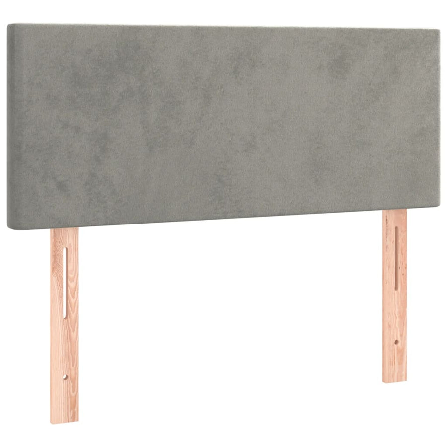Hoofdbord 90X5X78/88 Cm Fluweel Lichtgrijs 90 cm Laag