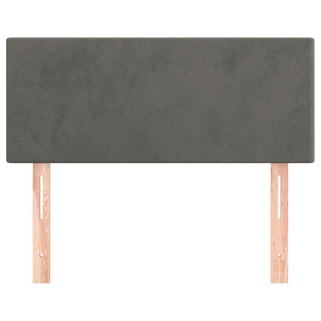 Hoofdbord 90X5X78/88 Cm Fluweel Donkergrijs 1 90 cm Laag