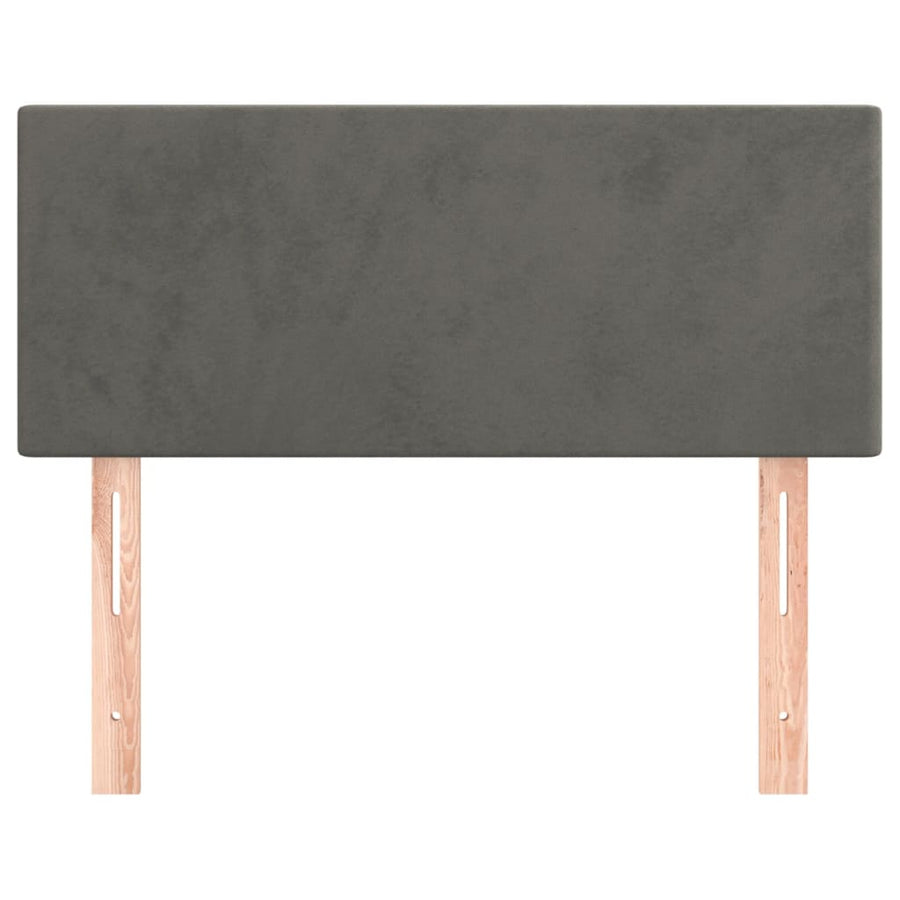 Hoofdbord 90X5X78/88 Cm Fluweel Donkergrijs 1 90 cm Laag