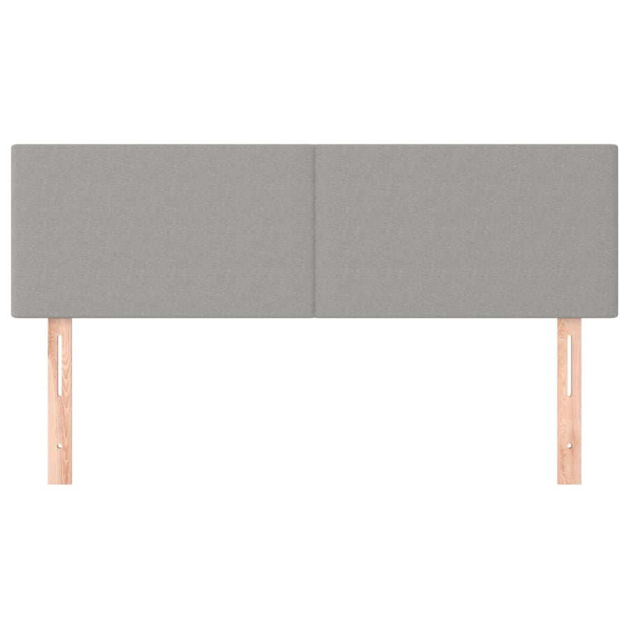 Hoofdborden 2 St 72X5X78/88 Cm Stof Lichtgrijs 144 cm Laag