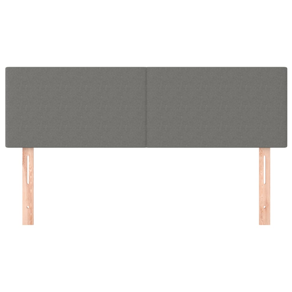 Hoofdborden 2 st 72x5x78/88 cm stof donkergrijs 144 cm Laag