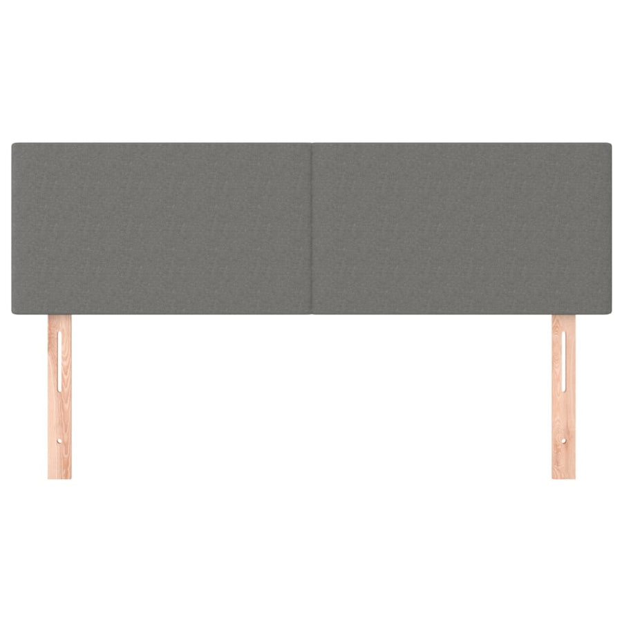 Hoofdborden 2 st 72x5x78/88 cm stof donkergrijs 144 cm Laag