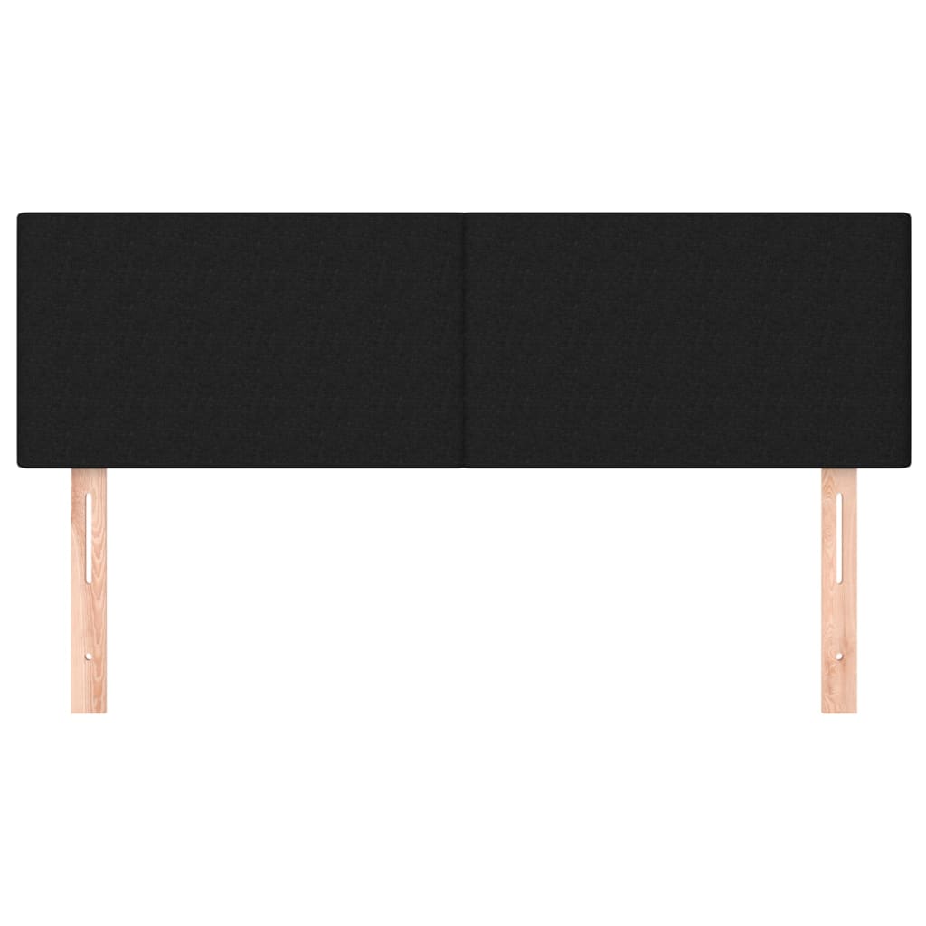 Hoofdborden 2 st 72x5x78/88 cm stof zwart 144 cm Laag