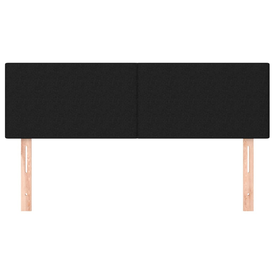 Hoofdborden 2 st 72x5x78/88 cm stof zwart 144 cm Laag