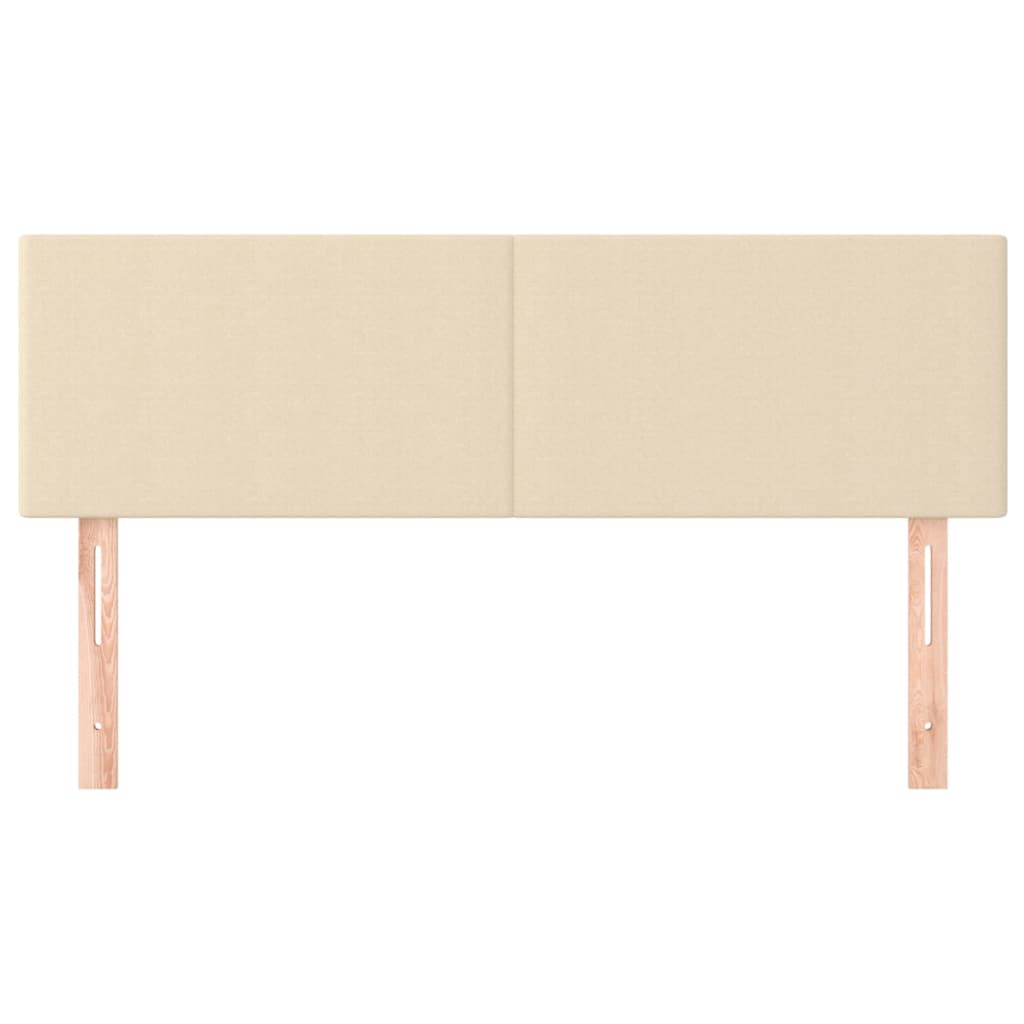 Hoofdborden 2 st 72x5x78/88 cm stof crèmekleurig 1 144 cm Crème