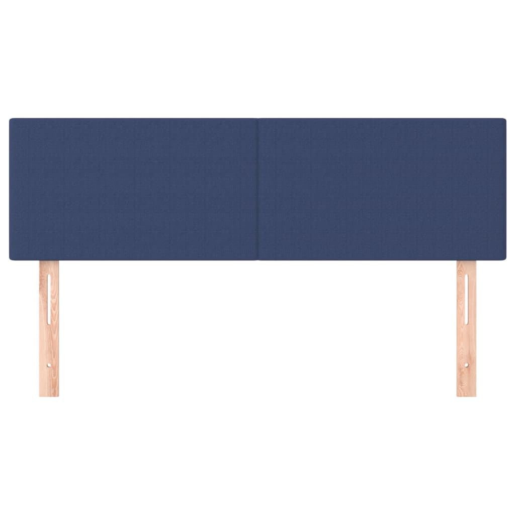 Hoofdborden 2 st 72x5x78/88 cm stof blauw 144 cm Laag