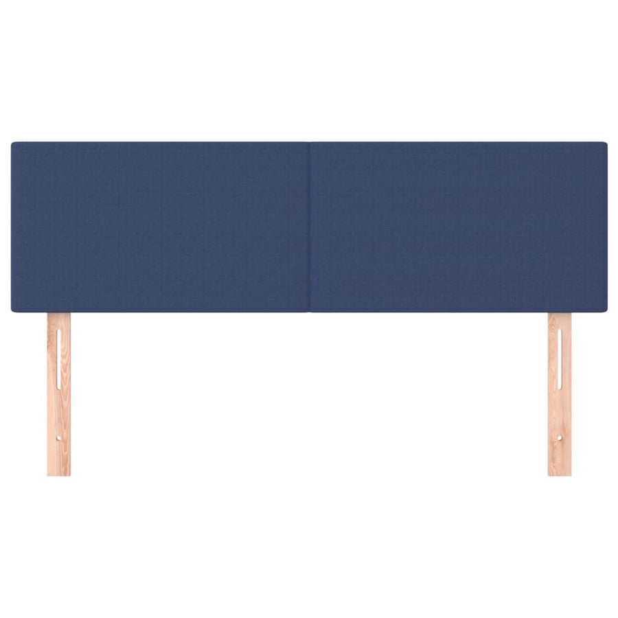 Hoofdborden 2 st 72x5x78/88 cm stof blauw 144 cm Laag