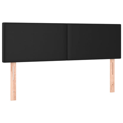 Hoofdbordem 2 St 72X5X78/88 Cm Kunstleer Zwart 144 cm Laag