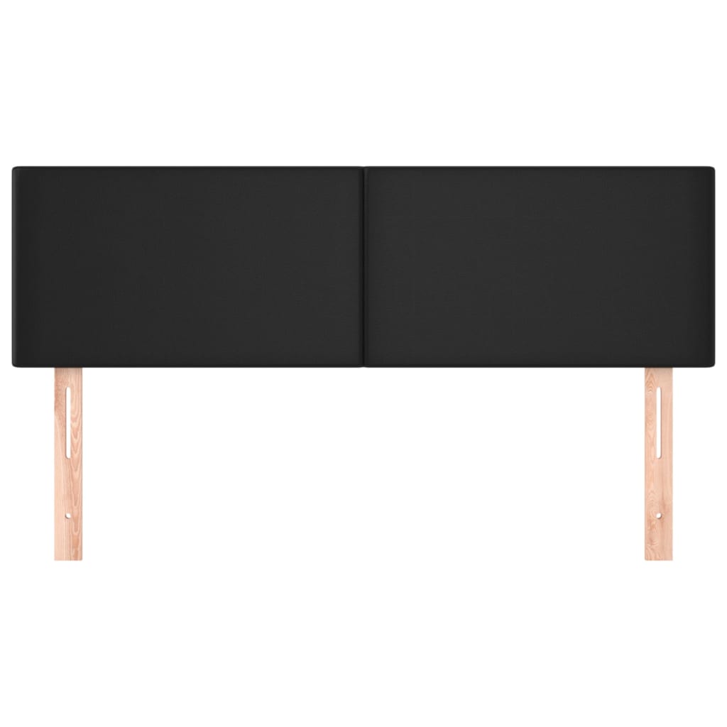 Hoofdbordem 2 St 72X5X78/88 Cm Kunstleer Zwart 144 cm Laag