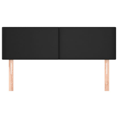 Hoofdbordem 2 St 72X5X78/88 Cm Kunstleer Zwart 144 cm Laag