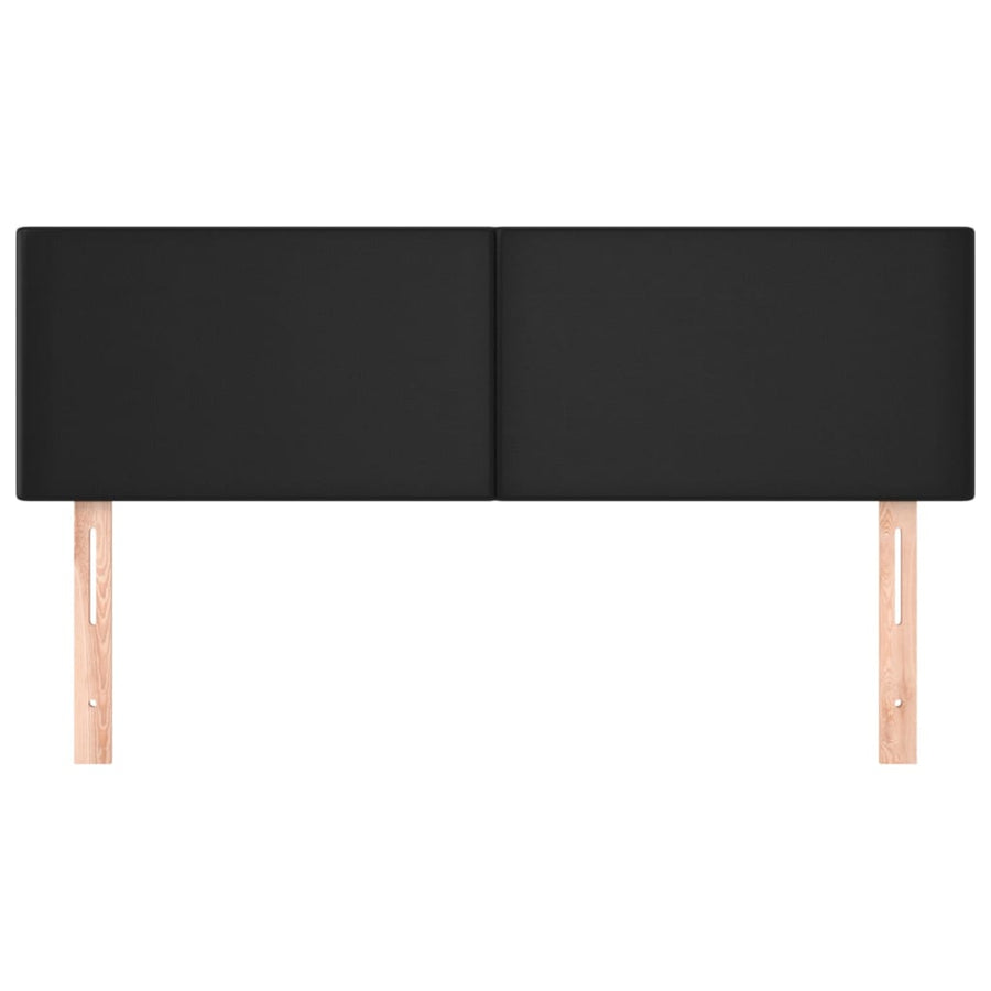 Hoofdbordem 2 St 72X5X78/88 Cm Kunstleer Zwart 144 cm Laag