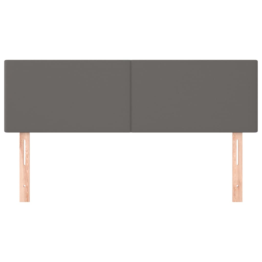Hoofdborden 2 St 72X5X78/88 Cm Kunstleer Grijs 1 144 cm Laag