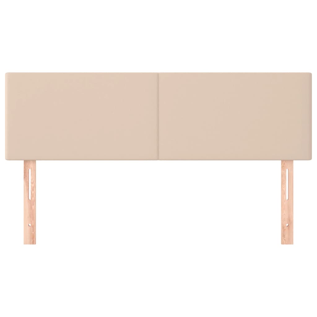 Hoofdborden 2 St 72X5X78/88 Cm Kunstleer Kleurig Cappuccino 144 cm Laag
