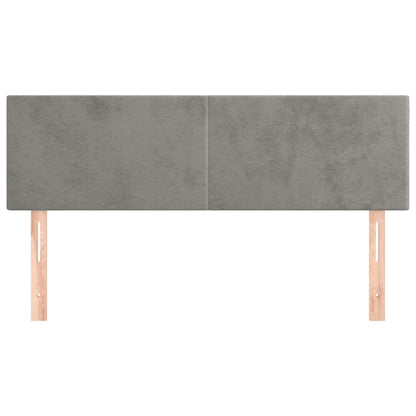 Hoofdborden 2 St 72X5X78/88 Cm Fluweel Lichtgrijs 144 cm Laag
