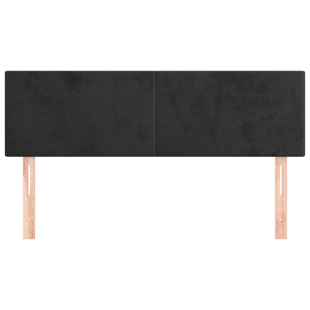 Hoofdborden 2 St 72X5X78/88 Cm Fluweel Zwart 144 cm Laag