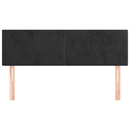 Hoofdborden 2 St 72X5X78/88 Cm Fluweel Zwart 144 cm Laag