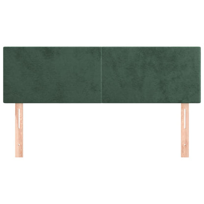 Hoofdborden 2 St 72X5X78/88 Cm Fluweel Donkergroen 144 cm Laag