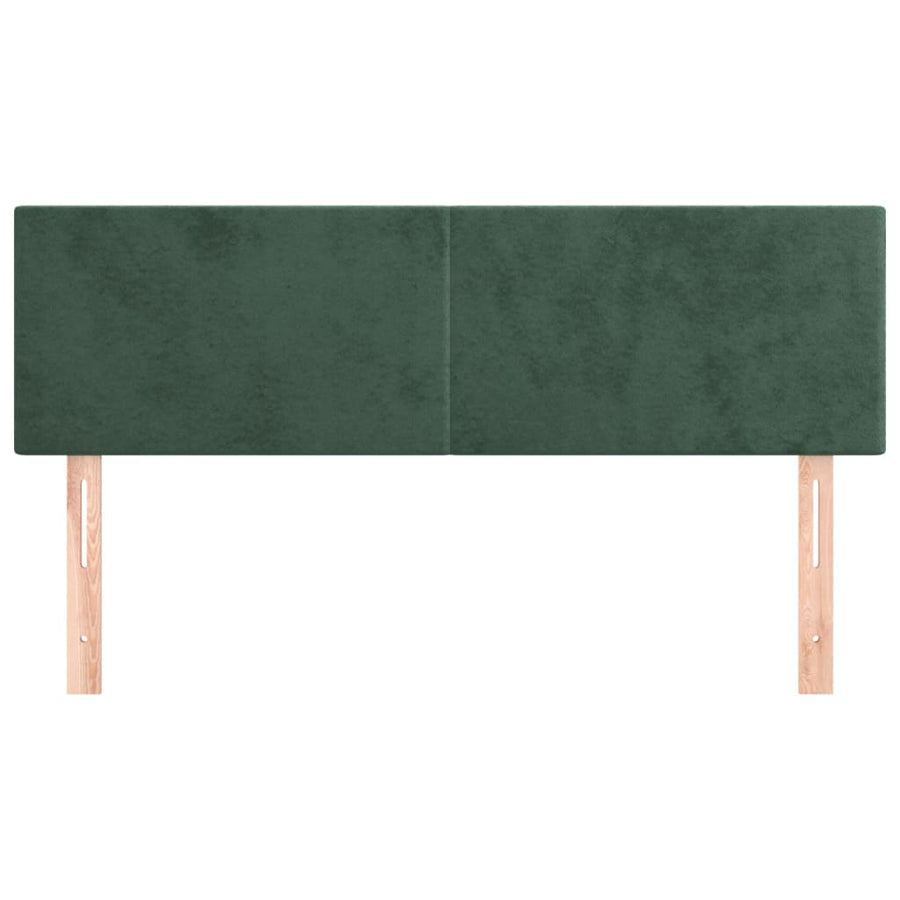 Hoofdborden 2 St 72X5X78/88 Cm Fluweel Donkergroen 144 cm Laag