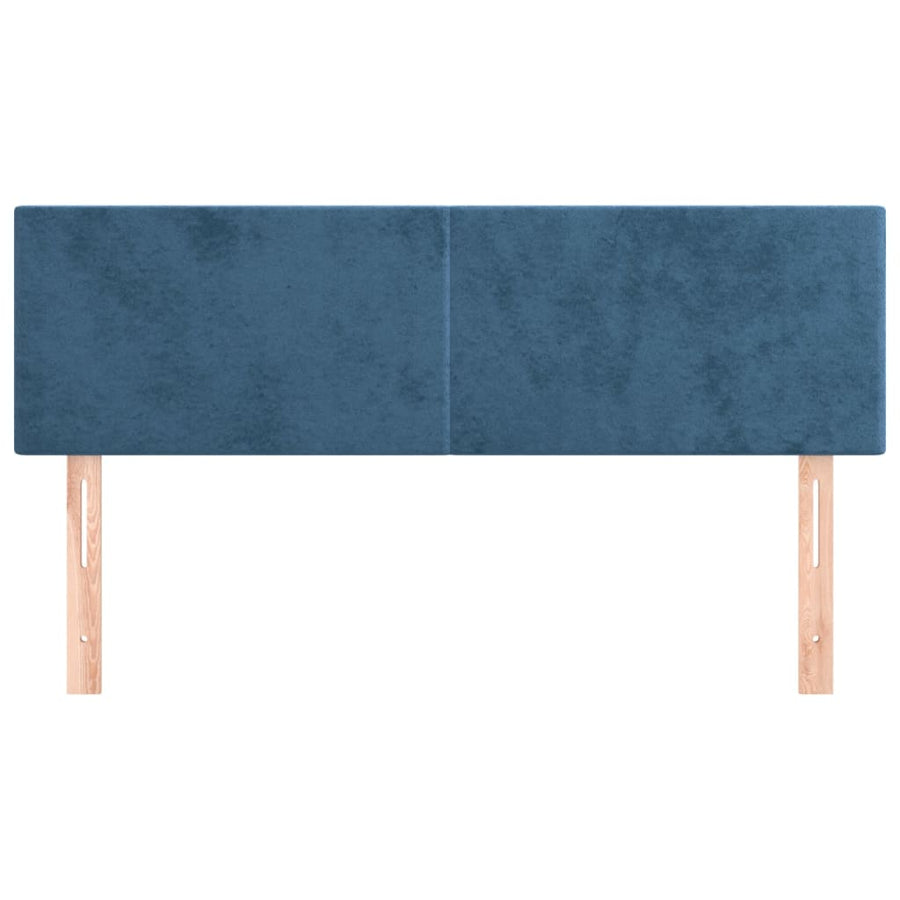 Hoofdborden 2 St 72X5X78/88 Cm Fluweel Donkerblauw 1 144 cm Laag