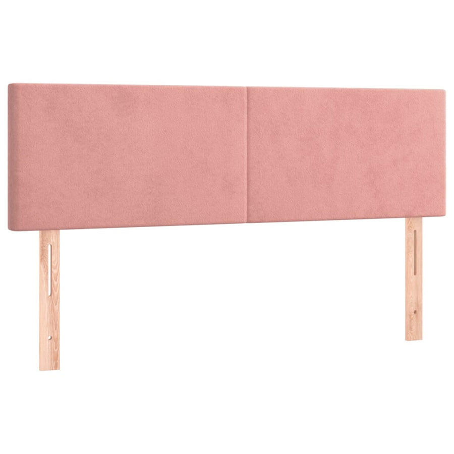 Hoofdborden 2 St 72X5X78/88 Cm Fluweel Roze 144 cm Laag